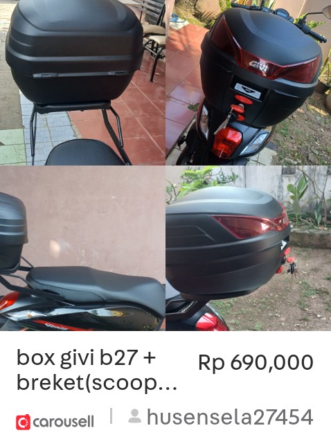 SyafrizzaOktori's tweet photo. Lihat 'box givi b27 + breket(scoopy beat genio)', tersedia di Rp 690,000 di #Carousell: https://t.co/iinDll8qh9 https://t.co/33yVylm14x