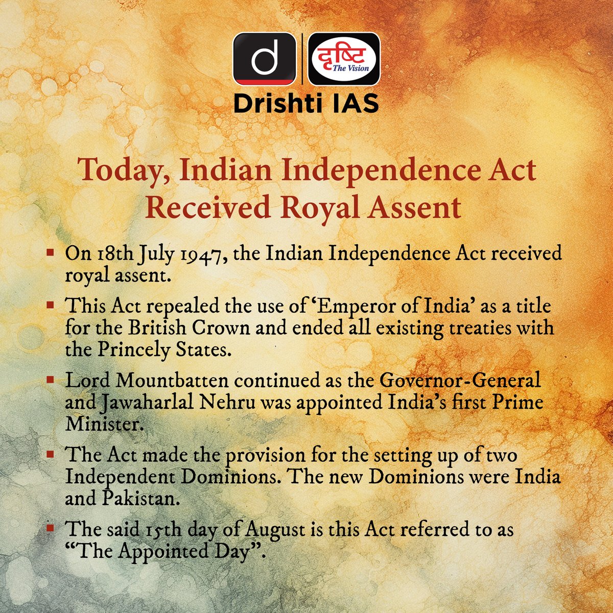 drishtiiaseng's tweet photo. Discover the key #Events and milestones that shaped our nation’s #History with #HistoryByDrishti.

#IndianIndependence #Act #GovernorGeneral #JawaharlalNehru #PrimeMinister #JulyEvents #July #IndianHistory #WorldHistory #ModernHistory #UPSC #IAS #DrishtiIAS #DrishtiIASEnglish https://t.co/FMPbBzGRM5