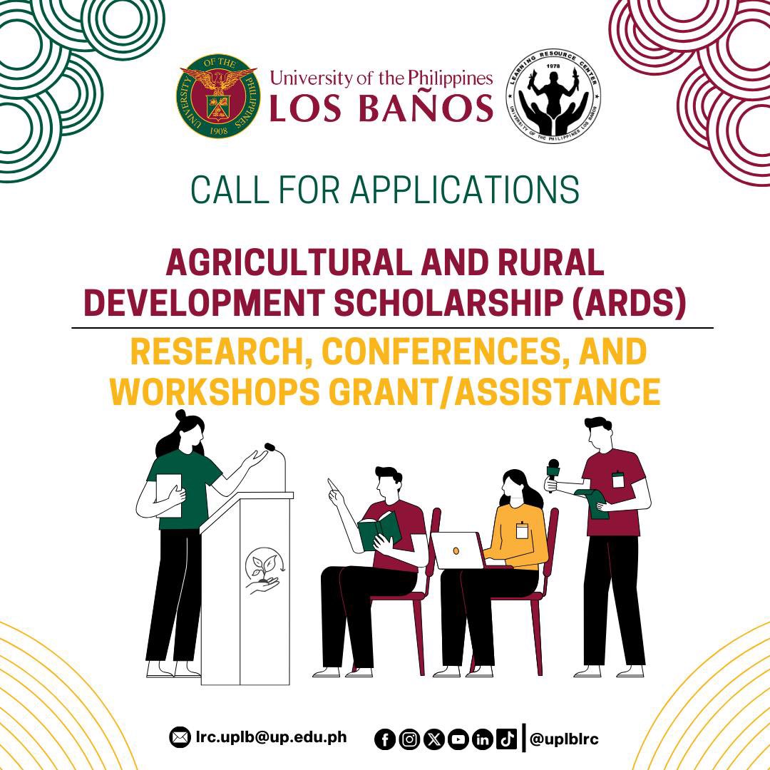 yelenaplays's tweet photo. Calling all UPLB student researchers and volunteers passionate about agriculture and rural development! 🔍

The application for the  ARDS Research, Conferences, and Workshops (RCW) Grant/Assistance is now open! ✨

#UPLB #researchgrant #funding https://t.co/agDkY7P0g0