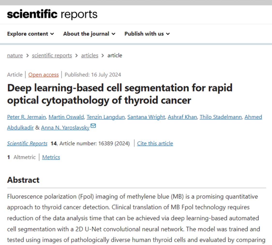 Peter Jermain, PhD (@peter_jermain) on Twitter photo 🎉 Happy to share our paper is featured in the <a href="/SciReports/">Scientific Reports</a> Quantitative Imaging in Biology collection!
Awesome to see how #MedPhys can impact new fields like pathology! 🔬 <a href="/MedPhys3_0/">Medical Physics 3.0</a>
rdcu.be/dN9DA 🎉 Happy to share our paper is featured in the <a href="/SciReports/">Scientific Reports</a> Quantitative Imaging in Biology collection!
Awesome to see how #MedPhys can impact new fields like pathology! 🔬 <a href="/MedPhys3_0/">Medical Physics 3.0</a>
rdcu.be/dN9DA