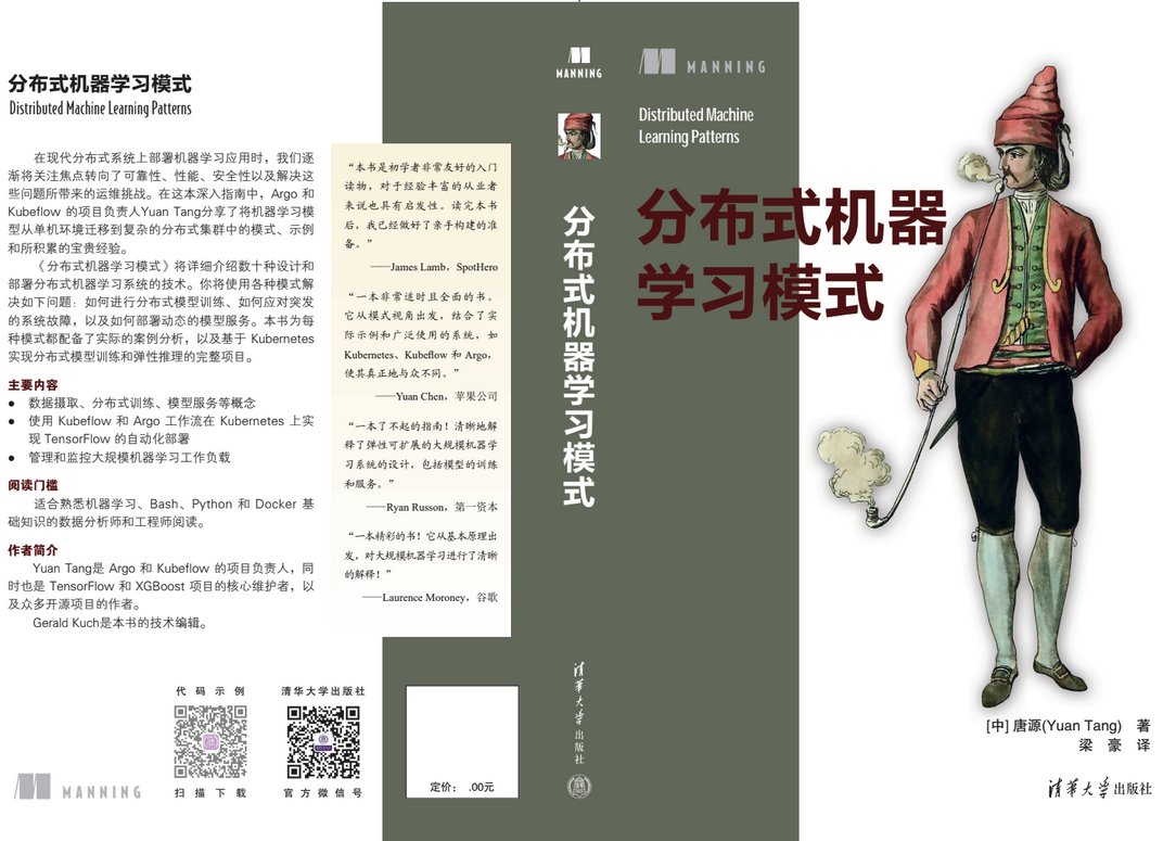 TerryTangYuan's tweet image. Distributed Machine Learning Patterns is being translated into different languages, including Korean and Simplified Chinese! bit.ly/2RKv8Zo

The version in Simplified Chinese will be published soon by Tsinghua University Press. Stay tuned!