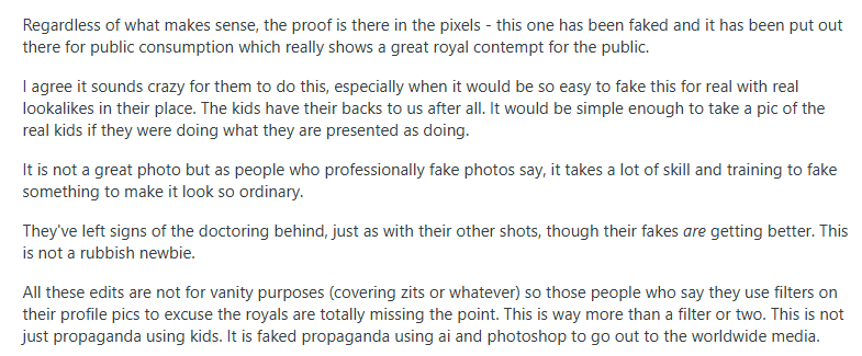 NWDisorder1111's tweet photo. Wow. 

A Reddit user "StrategyNo5414" has done an extensive analysis of the photo of Charlotte &amp; Louis released by KP ... and deems it AI. 

I'll share the link in my next post but here's a clip: 

#RoyalDeception
#WhyKateWhy
#WhereIsKateMiddleton 
#KateWhatHappened
#RoyalAIAgain https://t.co/2NPFnk47qK