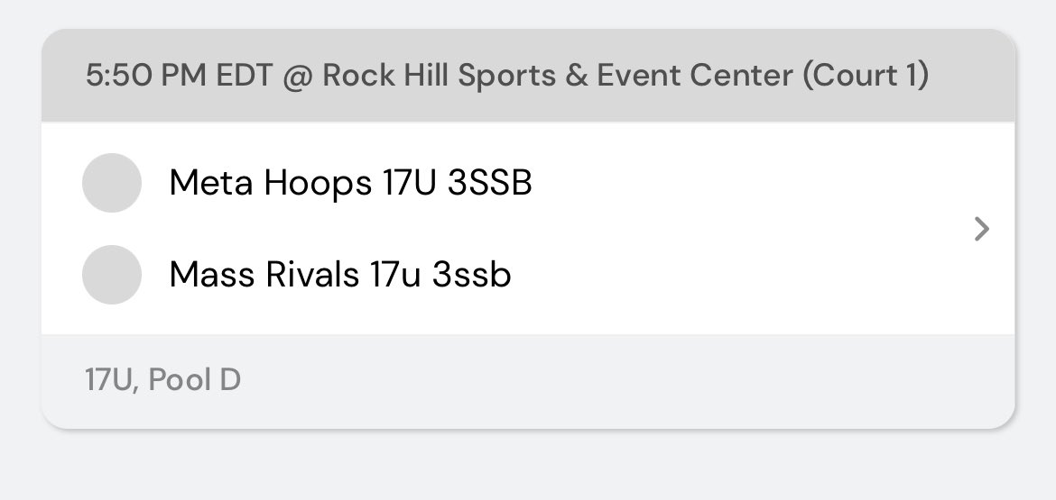 alisonturcke's tweet photo. Here is my schedule for the 3SSB Championships in Rock Hill! https://t.co/oGRJ9kEF5X