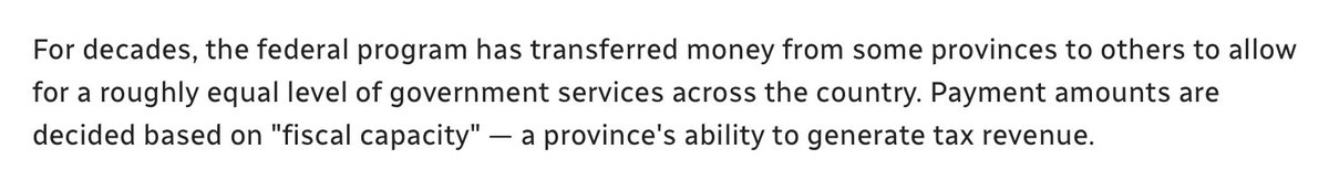 journo_dale's tweet photo. Hey CBC, that’s not how equalization works. Like, at all. No province pays, and no province transfers money. It all comes out of federal coffers paid for by income taxes from all Canadians. https://t.co/CMCgPFUSmy https://t.co/R3OTZMKcXR