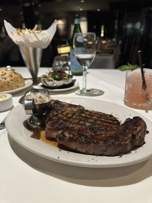 One of my favorite things for a man to do is feed me steak.  We had sushi, took turns topping, then steak
