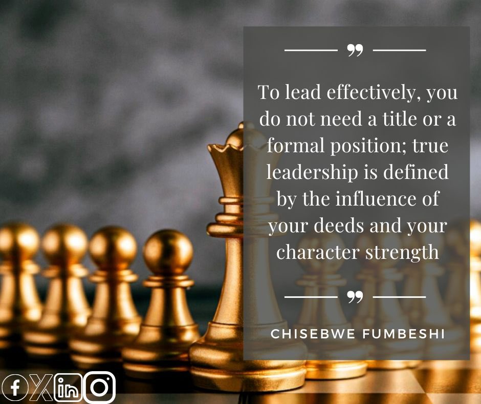 C_Fumbeshi's tweet photo. To lead effectively, you do not need a title or a formal position; true leadership is defined by the influence of your deeds and your character strength.
#LeadershipThroughAction
#InfluenceWithoutTitle
#CharacterDrivenLeadership
#TrueLeadershipQualities https://t.co/FBsnpc8jKN