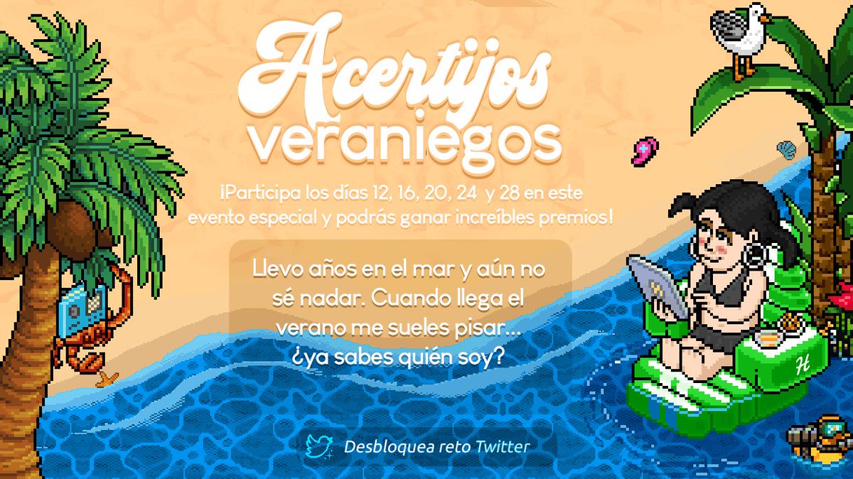 comunidad_hobba's tweet photo. ¡Acertijos veraniegos!☀️
Continuamos con este evento especial. ¿Lograrás acertar el segundo acertijo? 

🏝️Da Like y RT a este post.
🏝️Menciona cuál es la respuesta. 
No olvides tu nombre de usuario. ¡Suerte! 🫶🏻 

https://t.co/fgreLPVFdA https://t.co/EEuGp6i7M3