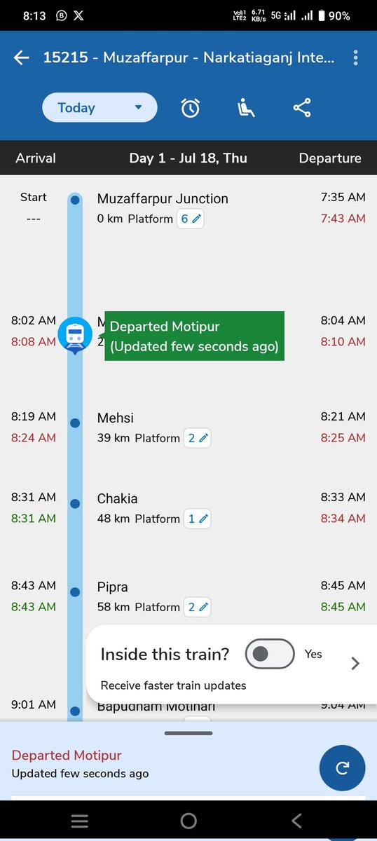 Salauddinllb086's tweet photo. #trainhelp
मान.. @RailwaySeva व @drmdnr जी मुझे अशंका हैं कि Train No- 15215 में लगभग अवैध 15 फर्जी टिटियों द्वारा जांच की जा रही हैं, स्पष्ट करें.
@PMOIndia
@AshwiniVaishnaw
@drmsee1
@gadbihar
@Spjdivn
@Srdomspj
@EasternRailway
@ECRlyHJP
@RailMinIndia
@ECRlyHJP
@RPF_INDIA
@ANI https://t.co/grBP6XM1Pp