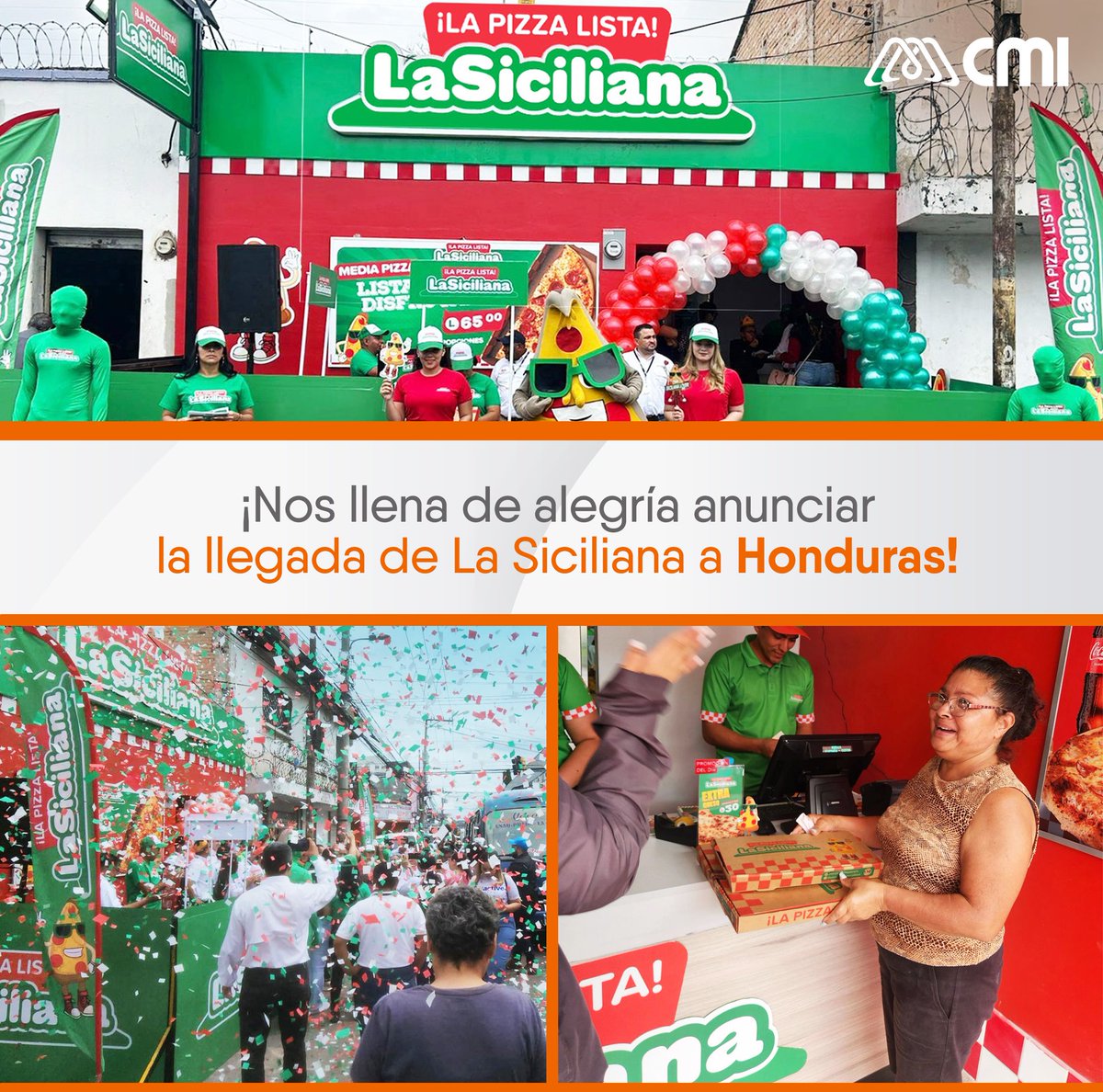 🇭🇳 I La Siciliana abre su primera tienda en Comayaquela, Honduras, iniciando sus operaciones en el país. 🥳​
​
Esta nueva ubicación ofrecerá a los clientes todo el incomparable sabor de sus pizzas.🍕​
​
¡Estamos emocionados de seguir llevando nuestra #PasiónPorElCliente a más