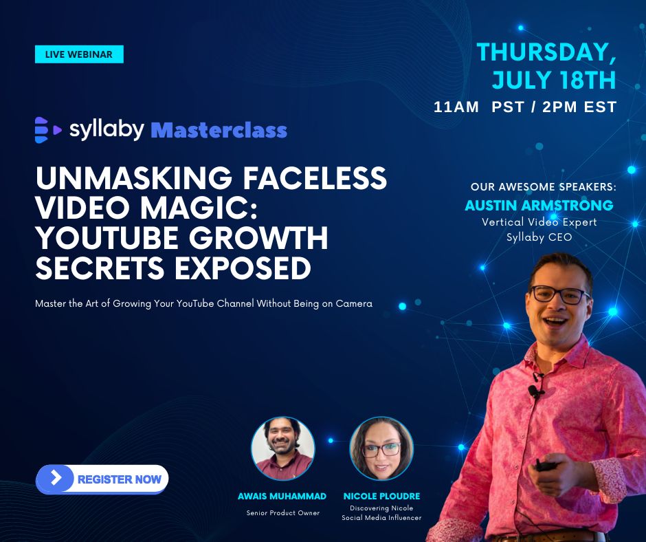 TrySyllaby's tweet photo. Join us to connect with your audience through faceless videos and enhance your YouTube channel without ever being on camera!
#SyllabyWebinars #realclone #talkingphoto #facelessvideo #scriptgeneration #syllaby #aitools #digitalmarketing #contentcreation #socialmediamarketing https://t.co/ajQP8sG4LK