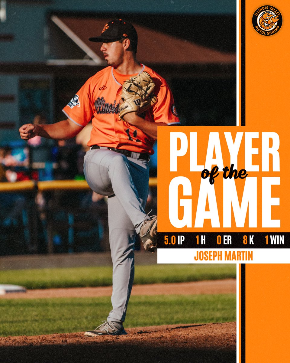 Joseph Martin was must watch on the mound tonight with 8 Ks and just 1 hit! 🔥

Martin of <a href="/SIUEBaseball/">SIUE Baseball</a> is tonight's #PistolShrimpBaseball Player of the Game! 🦐

PistolShrimpBaseball.com | #FearTheClaw