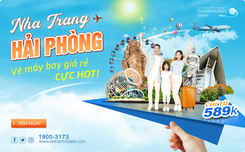 Vietnam_Tickets's tweet photo. #ChaoHaiPhong 🌴 Trải nghiệm thành phố cảng Hải Phòng: Vé máy bay giá rẻ bất ngờ, chỉ từ 589K!
---
Xem thêm: https://t.co/NR3TiGEeuD
---
#vemaybay #nhatrang #haiphong #dulich #giare #khuyenmai #thanhphocang #vietnam #flights https://t.co/w6jw6jVDEs