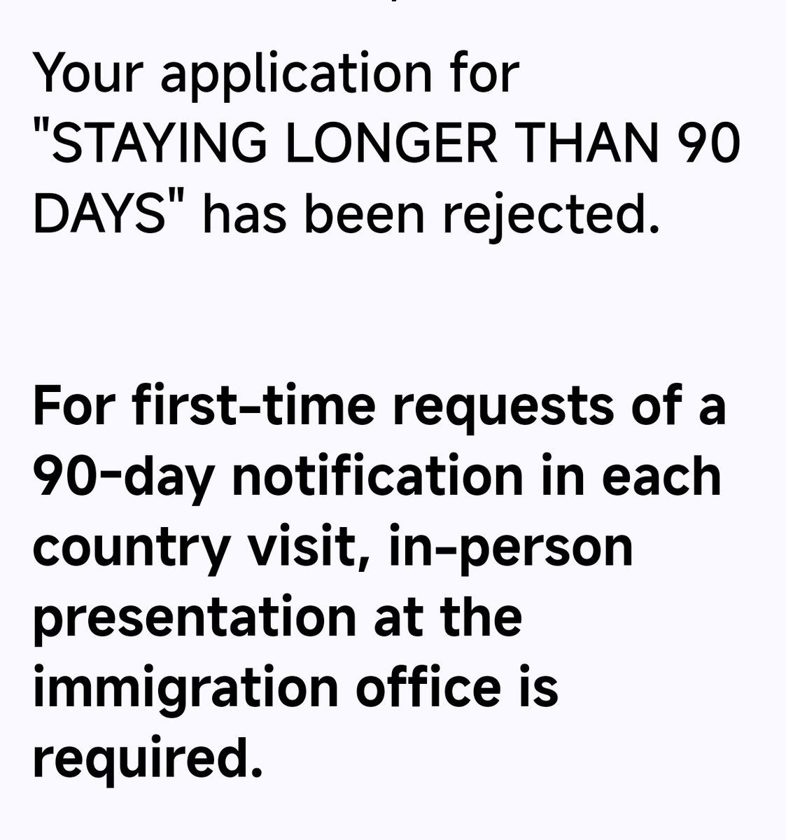 RPOBB's tweet photo. New change to the online reporting for #TM47 (90 Day Reporting). They rejected all 3 of us today with a foot note. So if you leave the country and come back you have to report in person #WTF #Thailand #Immigration https://t.co/9XFq3tXzi7
