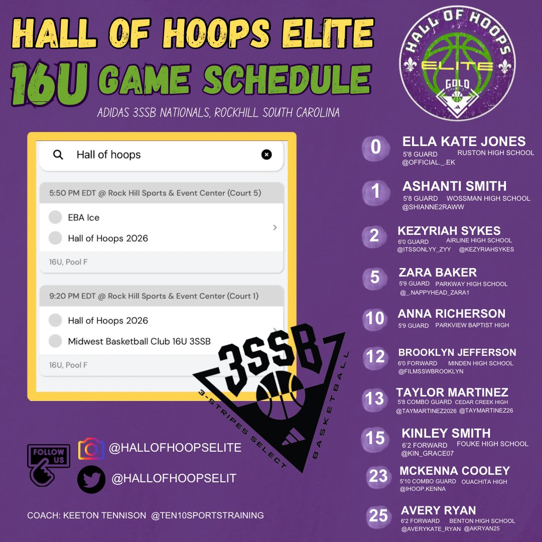 HALL OF HOOPS ELITE ADIDAS BASKETBALL (@hallofhoopselit) on Twitter photo <a href="/hallofhoopselit/">HALL OF HOOPS ELITE ADIDAS BASKETBALL</a> making their way to the <a href="/3SSBGCircuit/">3Stripes Select Basketball Girls Circuit</a> in Rockhill, South Carolina. Looking forward to competing on the last adidas circuit of the summer!
#representtheboot #lgrbasketball #ourgirlshoop <a href="/hallofhoopselit/">HALL OF HOOPS ELITE ADIDAS BASKETBALL</a> making their way to the <a href="/3SSBGCircuit/">3Stripes Select Basketball Girls Circuit</a> in Rockhill, South Carolina. Looking forward to competing on the last adidas circuit of the summer!
#representtheboot #lgrbasketball #ourgirlshoop