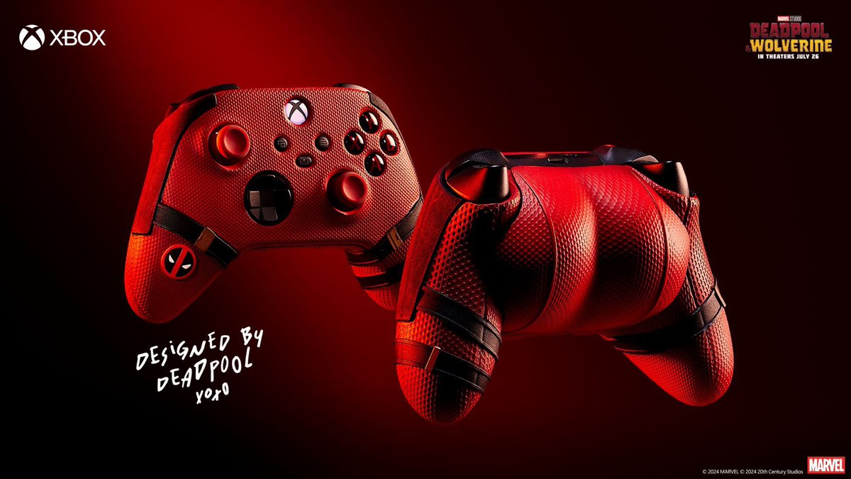 MintMovie's tweet photo. Deadpool and Wolverine ร่วมมือกับ Xbox สำหรับ Xbox Series X สุดลิมิเต็ดที่ออกแบบโดยเดดพูล ซึ่งทีเด็ดคือตัวจอยคอนโทรลเลอร์ด้านหลังมีก้นด้วย 🤣
 
โดยเขาจะสุ่มแจกผู้โชคดีจากกิจกรรมผ่าน 
#XboxCheekyControllerSweepstakes ในทวิตเตอร์เท่านั้นครับ

#DeadpoolWolverineTH https://t.co/k8rYDNZklr