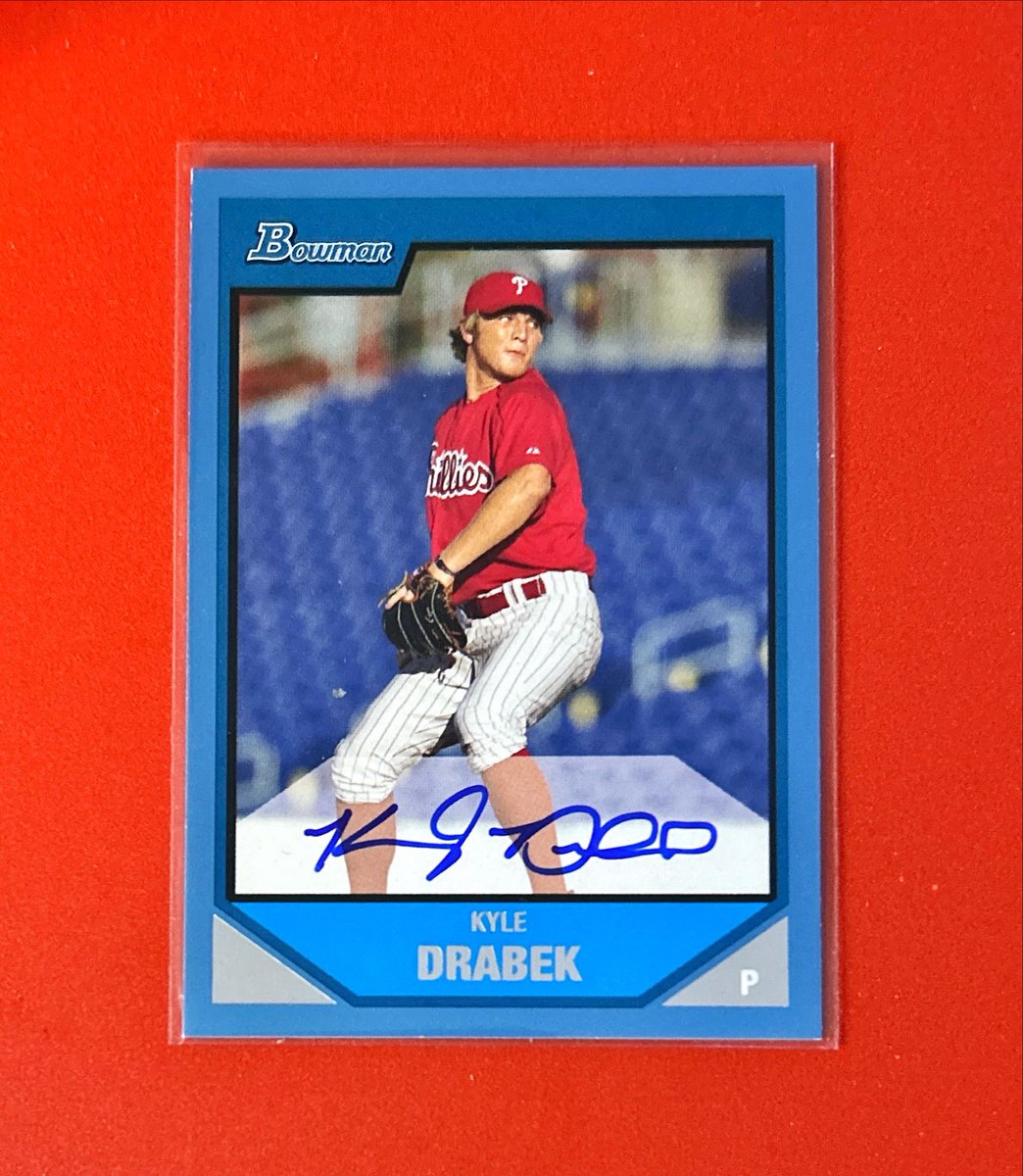 Day 134:

2007 Bowman

Autographed Prospects Blue #’d 206/500

Kyle Drabek 

#phillies #baseballcards