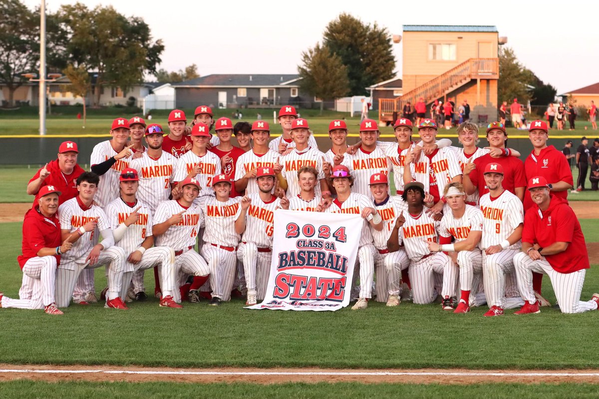 Marion_Baseball's tweet photo. Our ticket  is punched! Class 3A #2 Wolves qualify for next week’s State Tournament in Cedar Rapids! #thepack https://t.co/UjCl2RPl9e