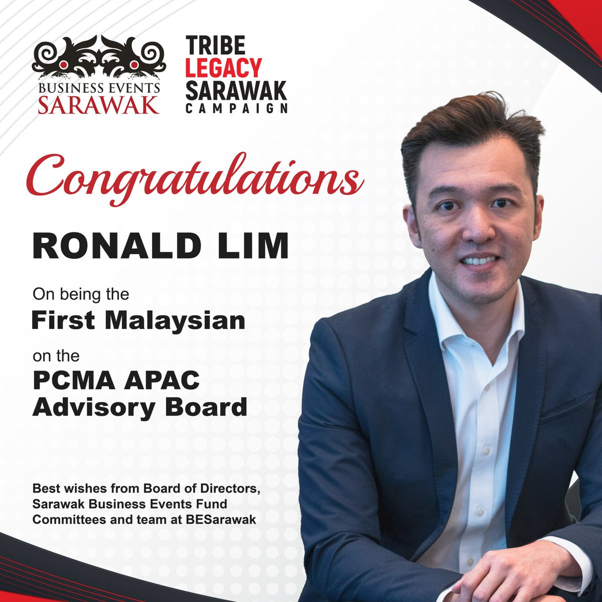 Congratulations to <a href="/iamronlim/">Ronald Lim, CED, SEPC, DES</a> on being the first Malaysian on the Professional Convention Management Association Asia Pacific Advisory Board. He’s a business events strategist, proud Sarawakian and most of all, a legacy maker. 
#BESarawak #tribelegacysarawak