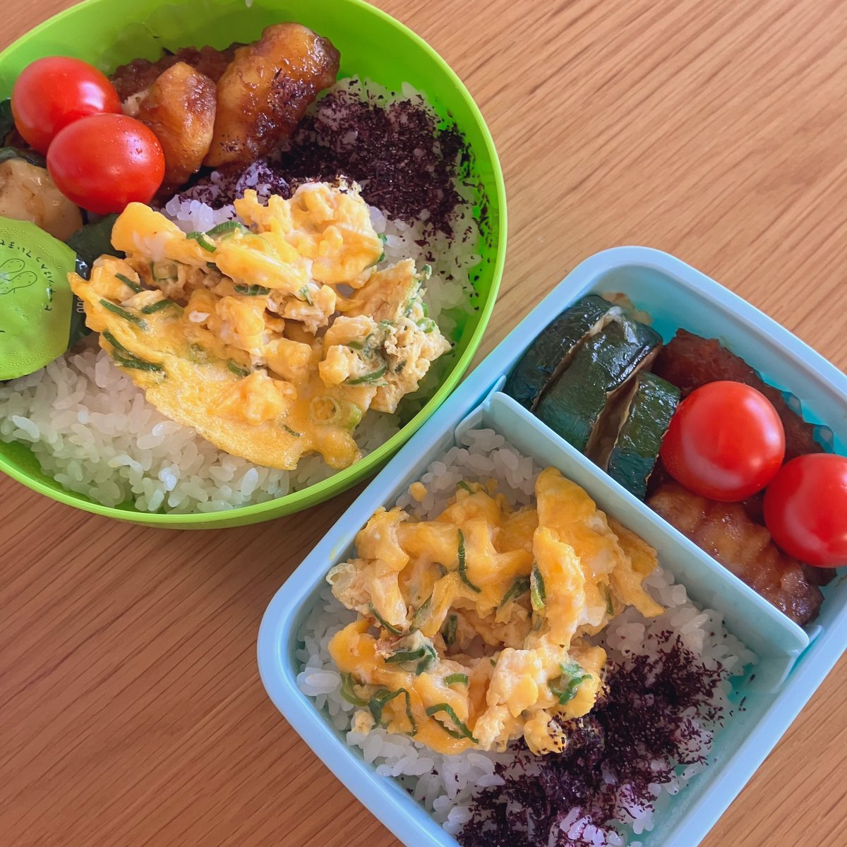 momo1toal2's tweet photo. 🍱

本日の夫&amp;私弁当

昨日は散々なことがあり撃沈

それを察してなのか娘が優しい言葉
をかけてくれて嬉しかった　

#お弁当
#お弁当記録 https://t.co/HskXQmnZax