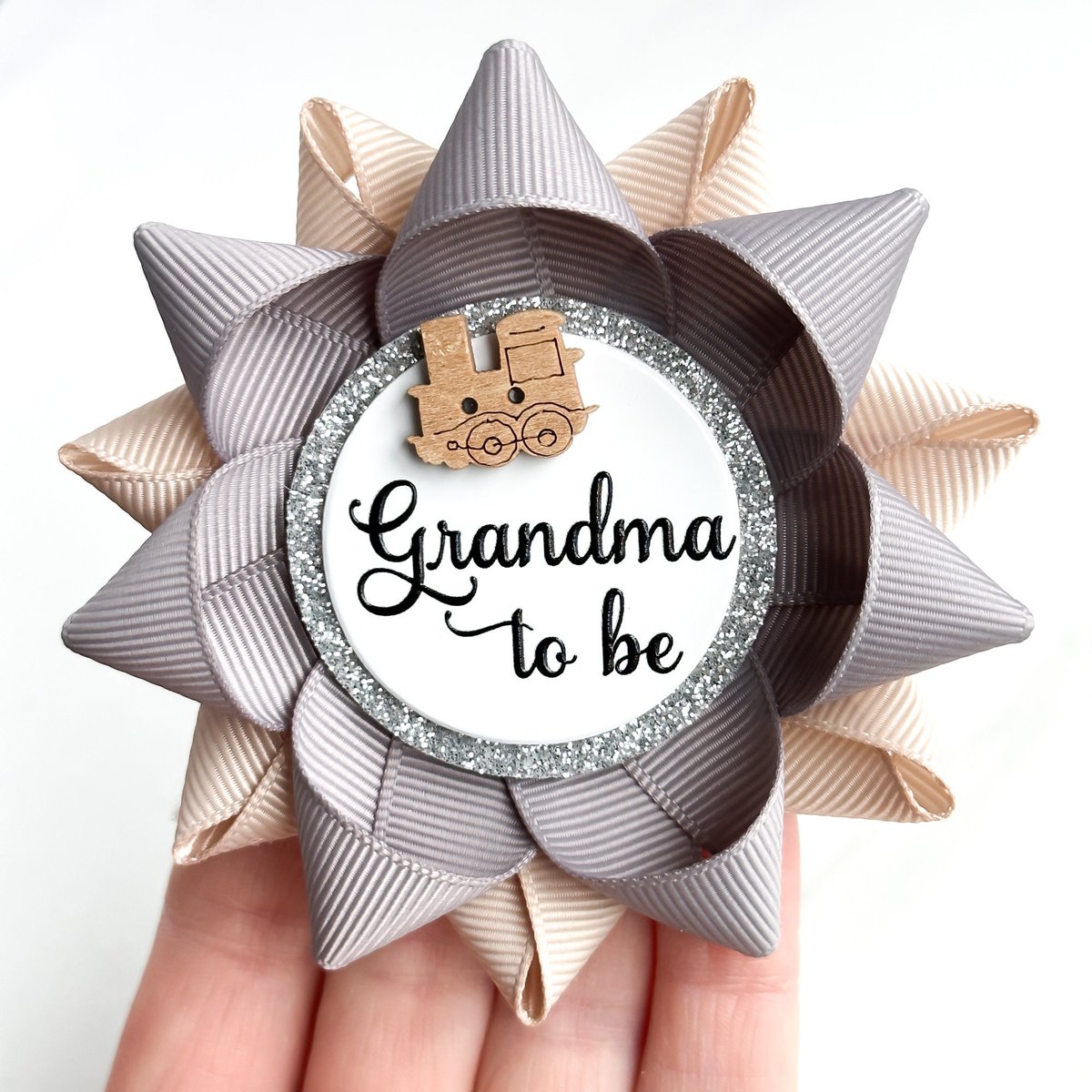 PPerceptions's tweet photo. Train Baby Shower Decorations Grandma Pin, Train Theme Shower Decor, Train Decorations, New Grandma Gift, Gray and Tan with Wooden Train https://t.co/RxbX4gePnZ #etsyshop #partyplanning #gifts #baby #smallbiz #party #shopsmall #shop #gift #TrainDecorations https://t.co/vl9swhMjjF