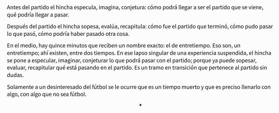 FacundoMilman's tweet photo. Espectacular esta nota sobre el entretiempo y el hincha de Martín Kohan. https://t.co/FH7M5408ST