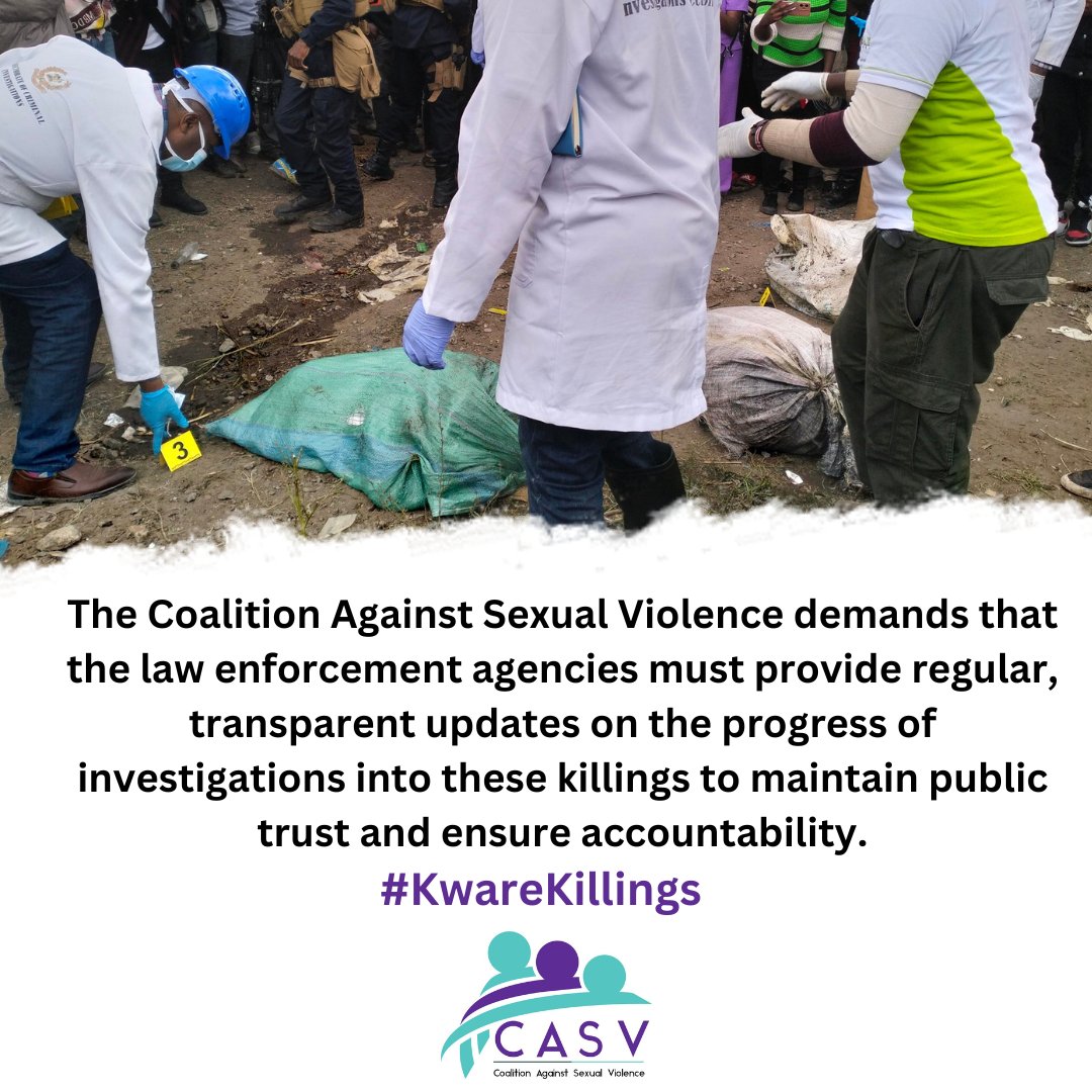 WanguKanjaF's tweet photo. We, the members of the @CoalitionAgSV demands accountability from the police officers responsible for Kware and Mukuru Kwa Njenga areas. Those entrusted with our safety must be thoroughly investigated, and if found negligent, they must be held accountable. #KwareKillings https://t.co/tnASFYO74N