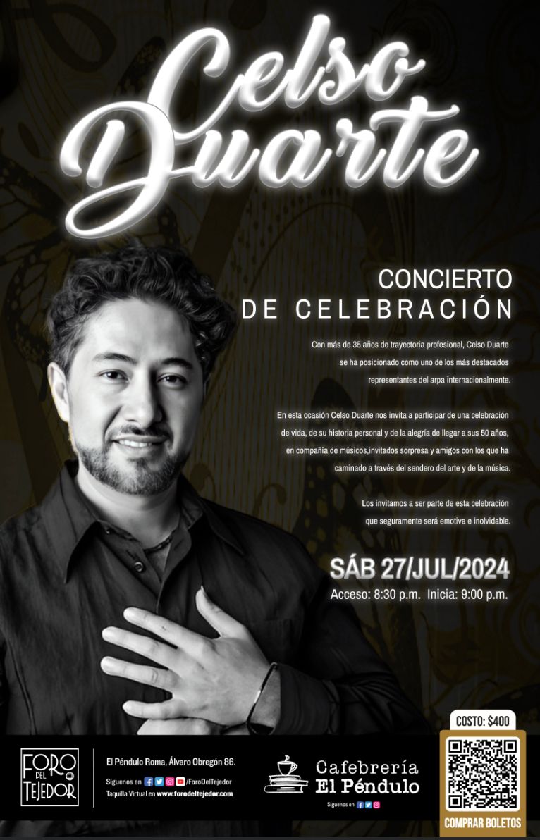 Vengan este Sábado 27 a celebrar con Música <a href="/ForodelTejedor/">Foro del Tejedor</a> 
Boletos aquí:
forodeltejedor.com/evento/butacas…