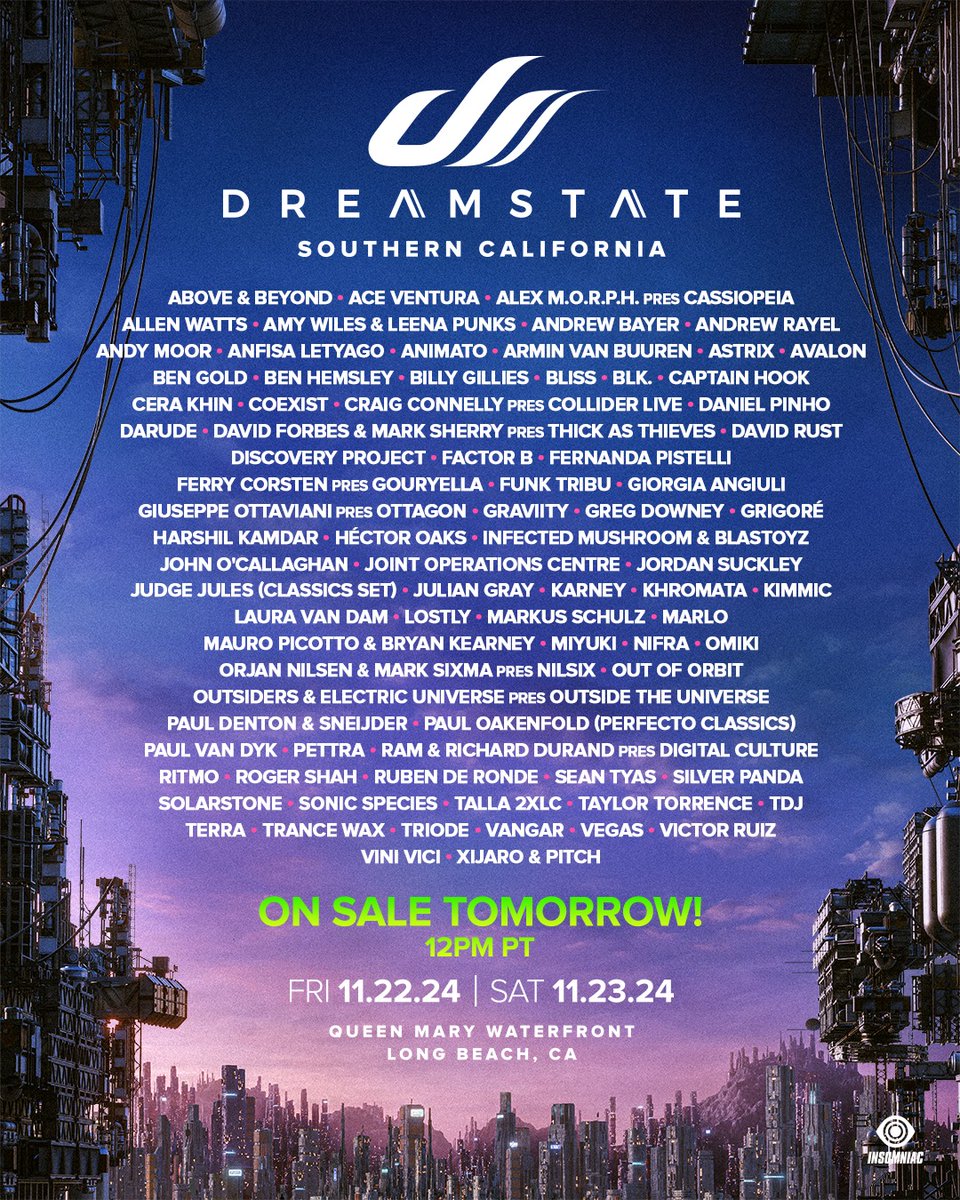See you at <a href="/DreamstateUSA/">Dreamstate</a> SoCal 2024! <a href="/insomniacevents/">Insomniac Events</a> 

<a href="/Darudevil/">Darude</a> <a href="/djdavidforbes/">David Forbes</a> <a href="/jordansuckley/">Jordan Suckley</a> <a href="/marksherry/">Mark Sherry</a> <a href="/MarkusSchulz/">Markus Schulz</a> <a href="/MiyukiCreates/">Miyuki Ⓜ️</a> <a href="/DjPaulDenton/">Paul Denton</a> <a href="/djramnl/">RAM</a> <a href="/Richard_Durand/">Richard Durand</a> <a href="/roger_shah/">Roger Shah</a> <a href="/richsolarstone/">Solarstone.</a> <a href="/djtalla2xlc/">Talla 2XLC</a>