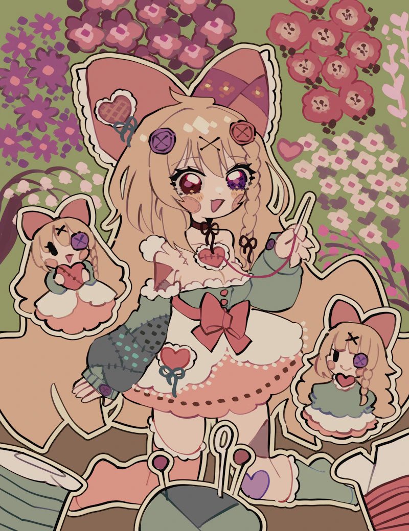 just stitching up the rips and tears i got from the branches!! i’ll be up and at em in a second!! 🪡🧵

🎀 art: #usaribon95376 #buttonillust