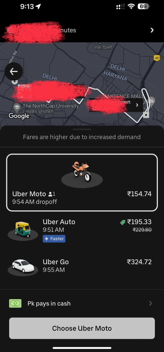 PriyaliKasera's tweet photo. @Olacabs @bhash why are you even opening the platform during work hours as none of your rider accepts as they accept uber which charges 3times more for the same distance @Uber_India #frauds #cheater #scam look at the prices. Such scam you are https://t.co/xquAtWwt3J