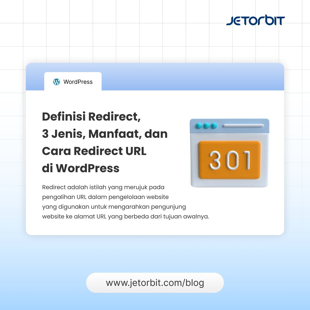 Jetorbithost's tweet photo. Ada yang masih bingung sama istilah redirect?

Kalian udah tau belum, cara redirect URL di WordPress?
Gampang banget caranya!

https://t.co/ukwwq5fkGY

#redirect #URL #wordpress #SEO #searchengine #ranking #trafik #traffic #webcrawler #jetorbit #domain #hosting https://t.co/djG6gwv3dB