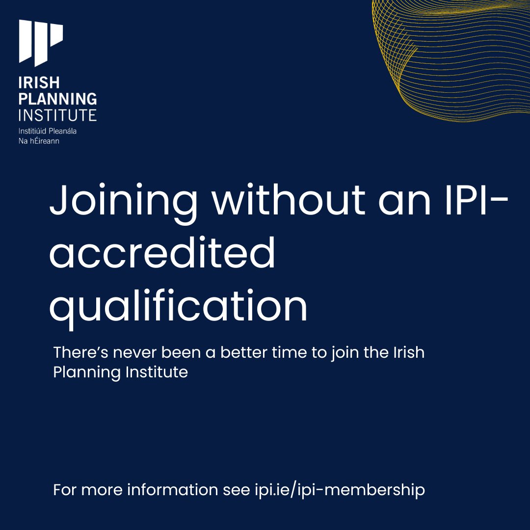 While we directly accredit a number of programmes, did you know that those holding non-IPI accredited planning qualifications may also be eligible for membership?

For more information see: ipi.ie/membership/alt…