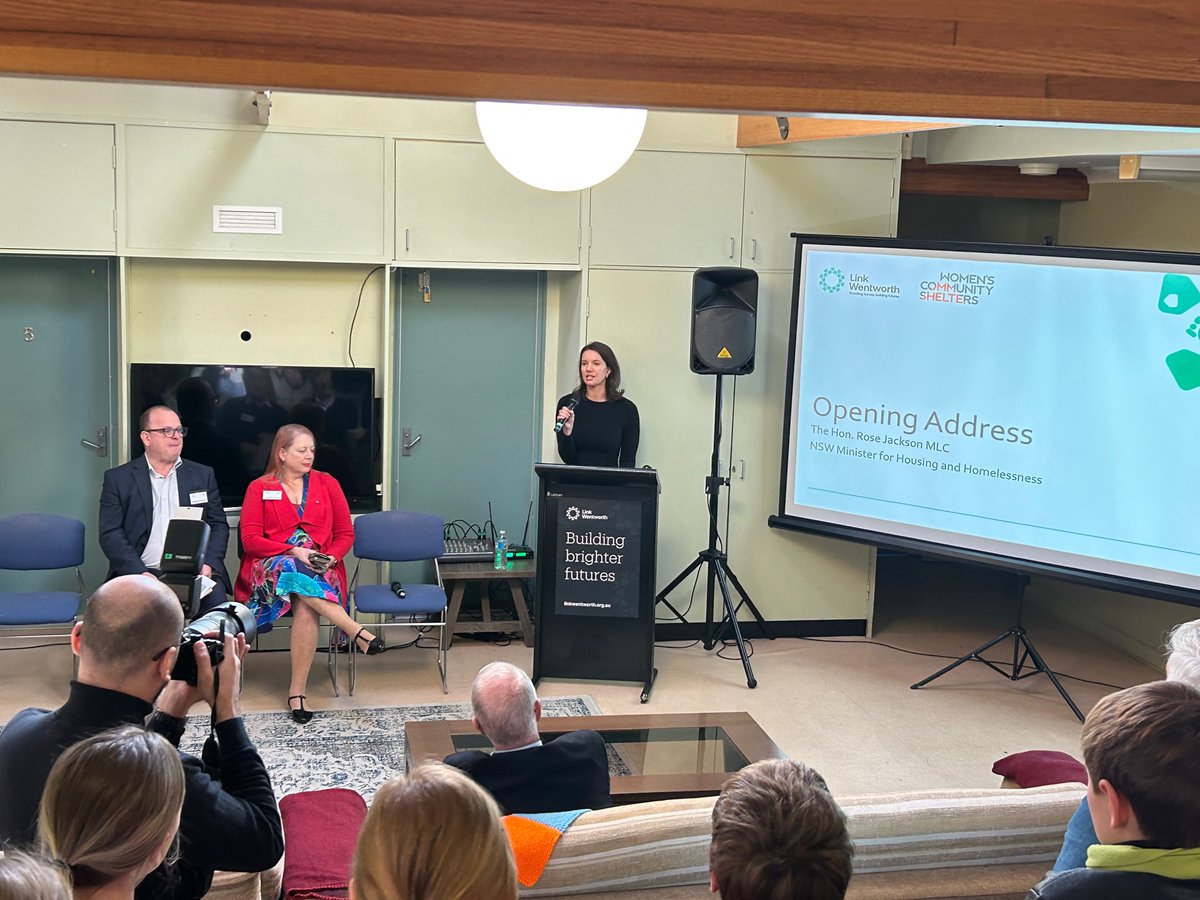 LinkWentworth's tweet photo. The NSW Minister for Housing @RoseBJackson was at Beecroft today for our Meanwhile Use event partnering with @wcs_001  The model provides medium-term affordable housing delivered in otherwise vacant properties #housing #affordablehousing #meanwhileuse #socialhousing #auspol https://t.co/1gNKYVpZVQ
