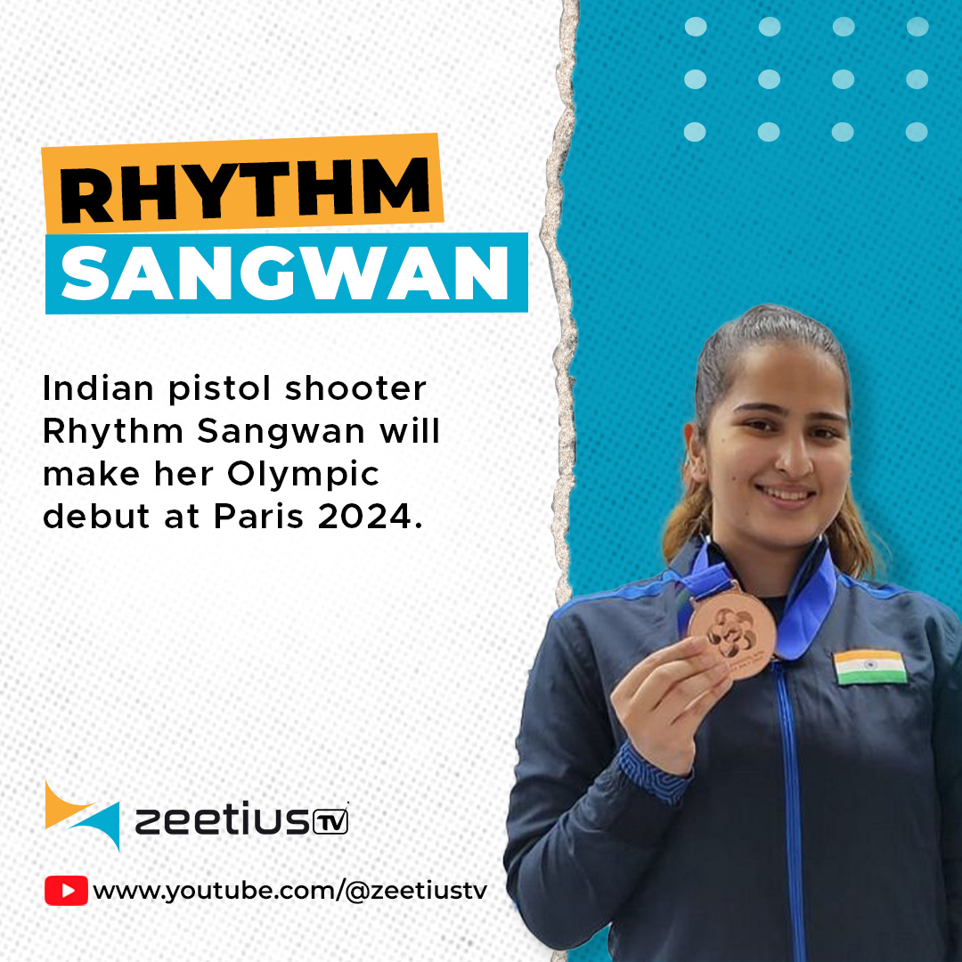 zeetiustv's tweet photo. Rhythm Sangwan is a pistol shooter featuring in the 10m air pistol and 25m air pistol events. 

#Zeetius #ZeetiusTV  #Olympics #Olympics2024 #Paris2024 #RhythmSangwan https://t.co/PnKzpAEl6S