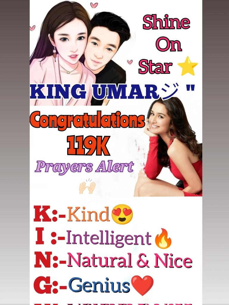 Zarmeenkhan221's tweet photo. Congratulations 119K❤️ @143all1
❤️KING'S❤️
Masha Allah❤️
#KingUmar #BestPerson
#EvilEyesOff #200kLoadingSoon https://t.co/fy4Sij2JKj
