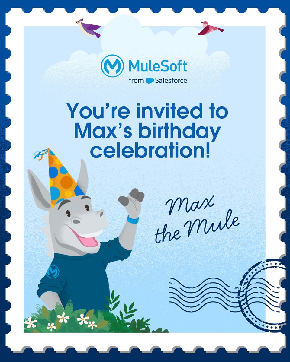 MuleSoft's tweet photo. 💌 You’re invited to Max's birthday celebration! See where he's headed next at a #MuleSoftMeetup near you: https://t.co/fl86gyb3g0 https://t.co/MkYax9xYSW
