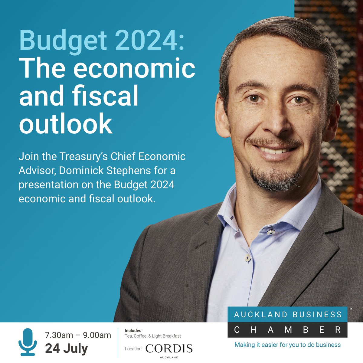 Want to better understand the Treasury economic and fiscal forecasts which underpinned Budget 2024? The Treasury's Chief Economic Advisor, Dominick Stephens, will be giving an in-person presentation at the Auckland Business Chamber on 24 July: aucklandchamber.co.nz/event/budget-2…