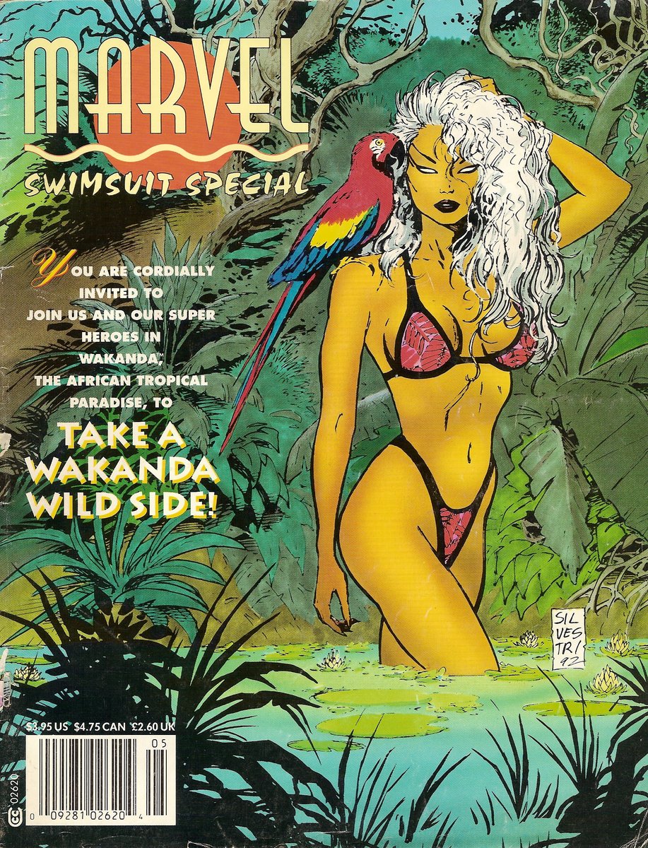 Storm with an avian friend in Wakanda drawn by Marc Silvestri for the Marvel Swimsuit Special (1992)
#Storm #XMen #MarcSilvestri