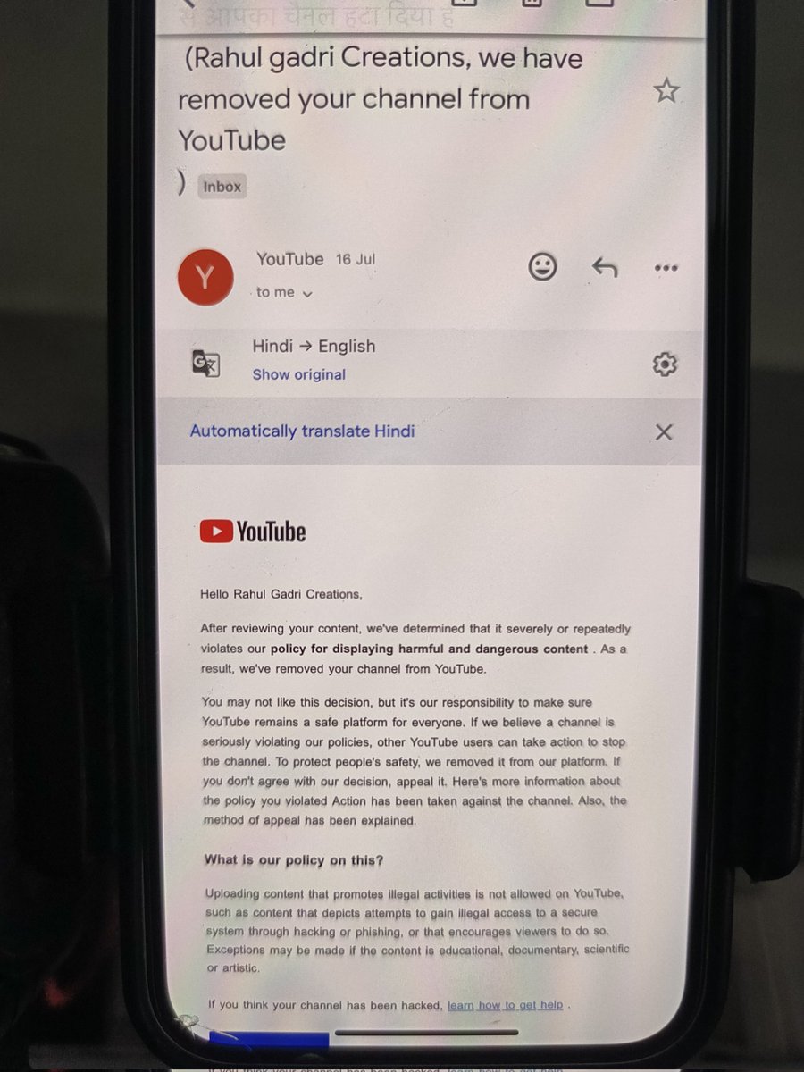 rahulgadriyt's tweet photo. why did you delete my channel? There was not a single strike on my channel, I upload good videos on my channel. My channel was also monetized. You suddenly deleted my channel. I request you to please recover my channel.@YouTubeIndia @YouTubeCreators @YTCreatorsIndia @YouTube 🥺🥺 https://t.co/D4udVt8EvH
