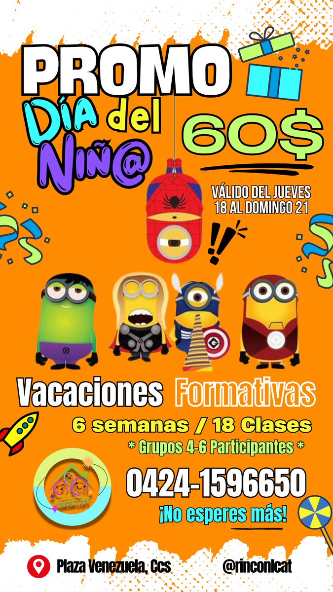lcat_el's tweet photo. 🌟 Promoción imperdible por el Día del Niño!
🥳 No te pierdas esta oportunidad única de potenciar tu rendimiento académico.
¡Inscríbete ya!
@rinconlcat
¡No te quedes sin tu cupo! https://t.co/qoFbRPDpUW