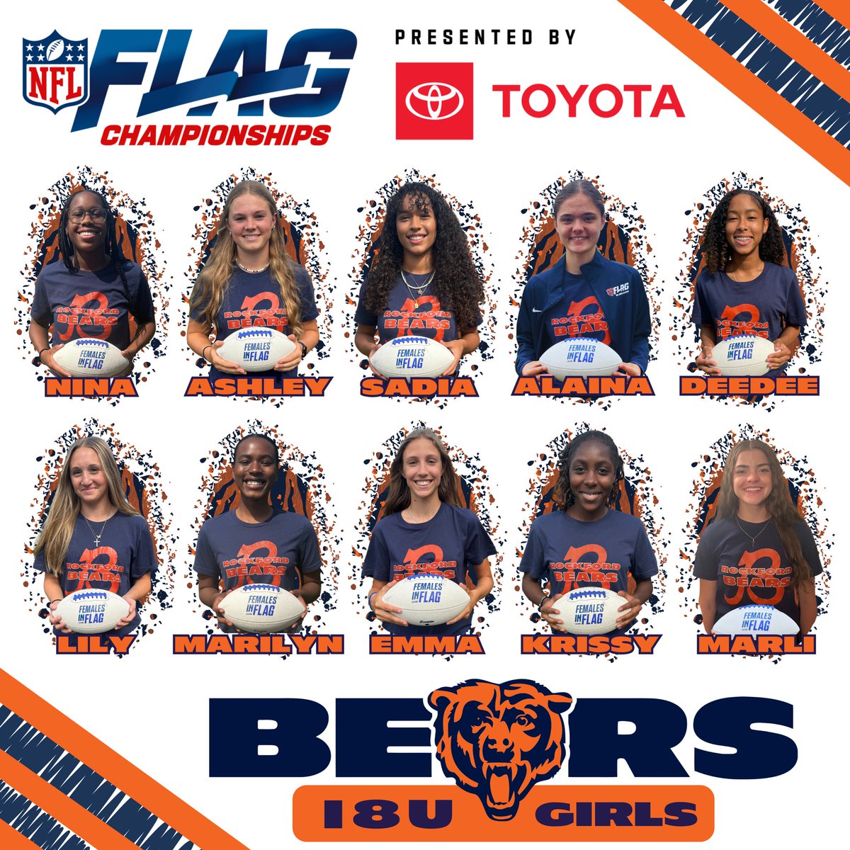 LTFlagFootball (@ltflagfootball) on Twitter photo Introducing The Rockford Bears representing the <a href="/ChicagoBears/">Chicago Bears</a> in the <a href="/NFLFLAG/">NFL FLAG</a> Championships at the <a href="/ProFootballHOF/">Pro Football Hall of Fame</a>. Pool play kicks off TODAY. Introducing The Rockford Bears representing the <a href="/ChicagoBears/">Chicago Bears</a> in the <a href="/NFLFLAG/">NFL FLAG</a> Championships at the <a href="/ProFootballHOF/">Pro Football Hall of Fame</a>. Pool play kicks off TODAY.