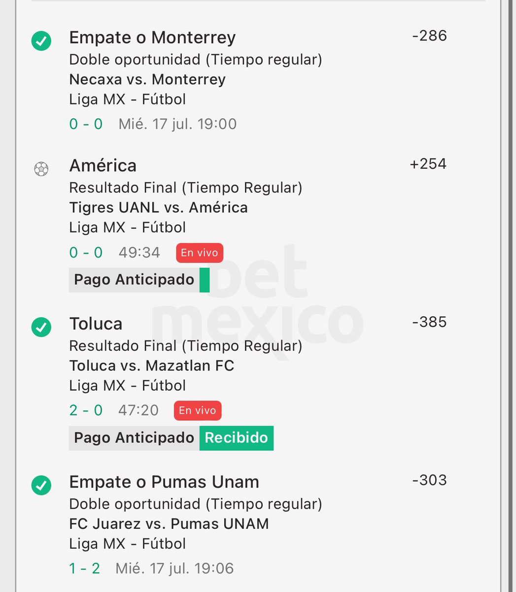 Angel6ood's tweet photo. Me va a tirar el parlay el america 100% https://t.co/Iz6VKPaGf0
