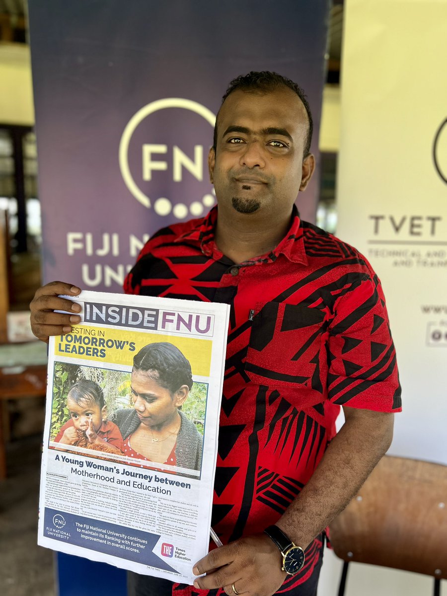 FNUFiji's tweet image. ✅ Meet Vishaal Prasad!

Prasad teaches at William Cross College in Suva!

He is grateful to the Fiji National University for being a part of the school’s TVET and Enterprising Week 2024.

#FNU #TESTWeek #TVET #Outreach