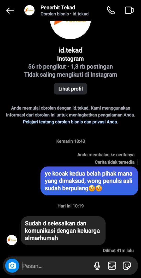 putrilagilagi's tweet photo. @id_tekad jangan bohong kamu. Sudah diselesaikan apanya? Keluarga nanya soal kemiripan materi promosi @akararutala yg kalian bikin dengan Au Nova Abang Junna aja belum dijawab kok sama kalian. #JusticeForNova #JusticeForNova https://t.co/7ie2sy6MEe
