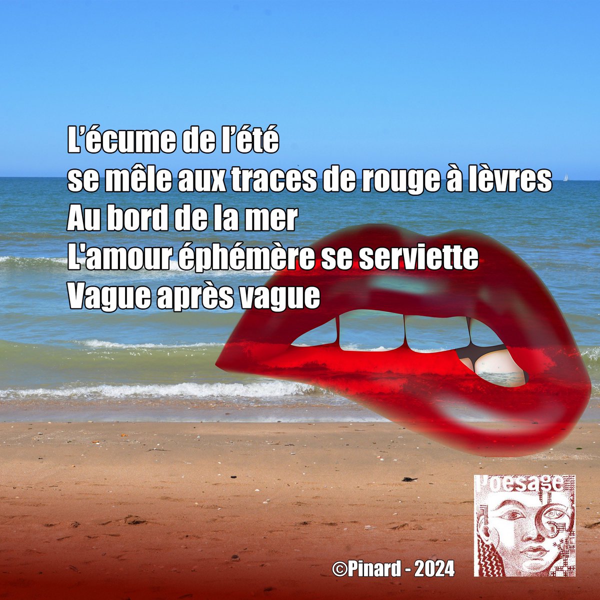 poesage_27's tweet photo. L’écume de l’été
se mêle aux traces de rouge à lèvres
Au bord de la mer
L'amour éphémère se serviette
Vague après vague
©Pinard - 2024
.
.
.
#mer #plage #beach #ete #summer #sun #vague #ecume #amour #relation
#poeme #poem #poesie #poetry
#instapoem #instapoetry #ecriture https://t.co/Onea6yFmZ7