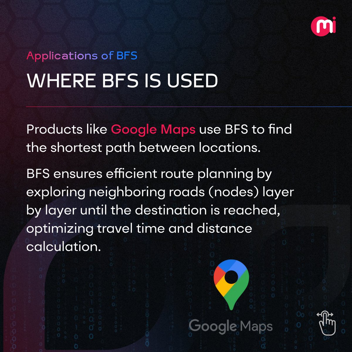 Mindinventory's tweet image. We have explained the fundamentals of Breadth-First Search (BFS) and Depth-First Search (DFS), two essential algorithms in computer science.
#ComputerScience #GraphTraversal #GoogleMap