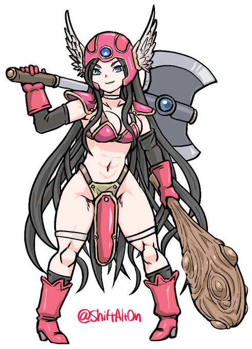 お昼休み落書き。DQ3戦士コスのデボラさん。 