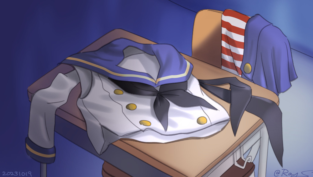 島風(艦隊これくしょん) 「今日は島風と朝霜と沖波の進水日ですね。 」|Ray.Sのイラスト