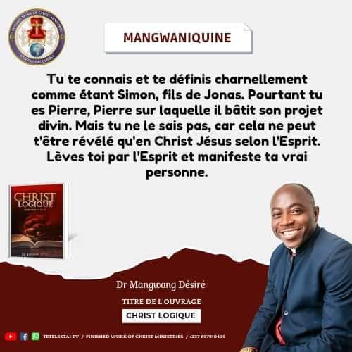 DrMangwang's tweet photo. LÈVES TOI PAR L'ESPRIT ET MANIFESTE TA VRAI PERSONNE.
#ChristLogique 
#drdésirémangwang 
#Aphorizo2024 https://t.co/A8ZF1BZbMg