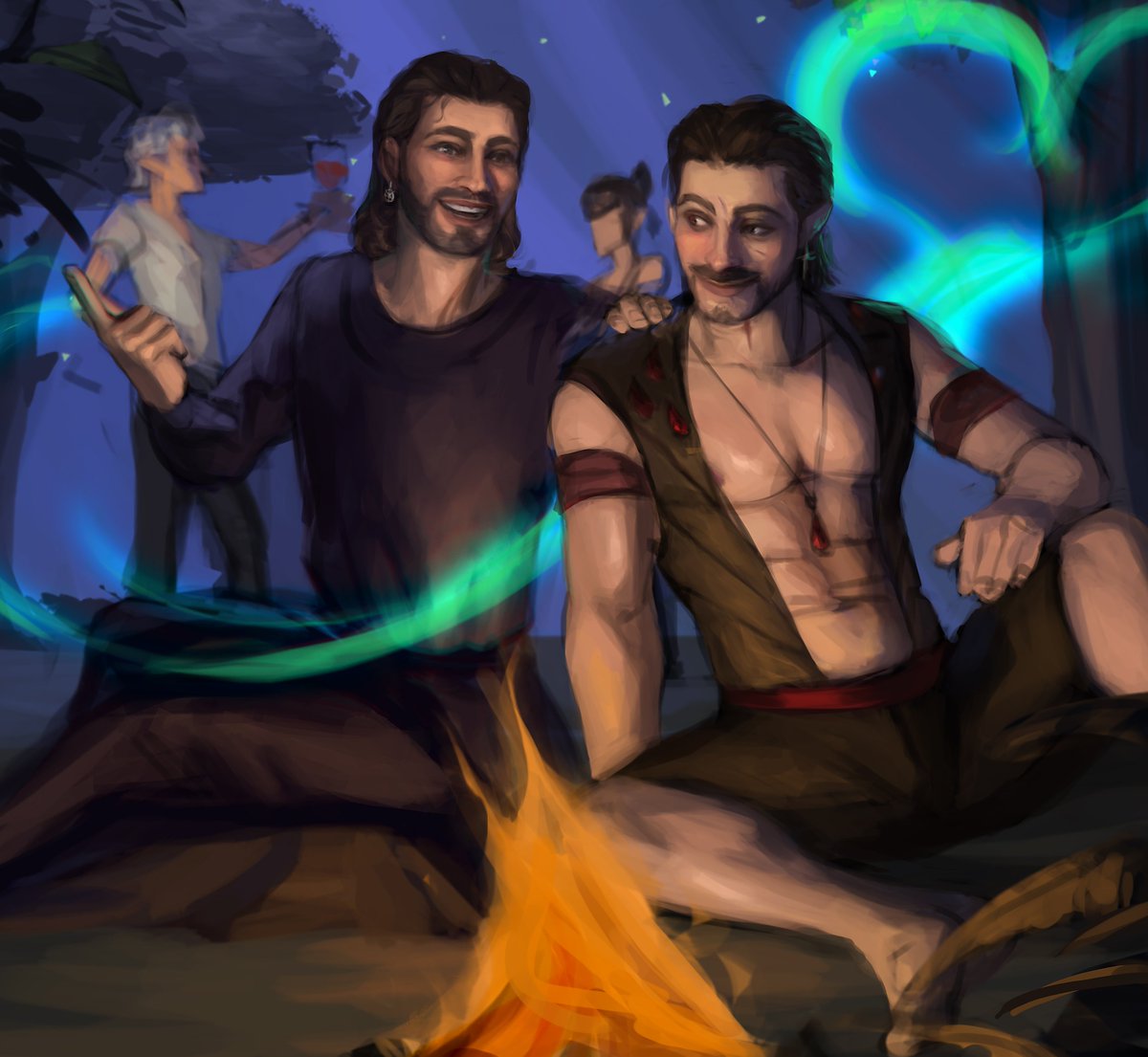 TheWindyHobo's tweet photo. Oh, yes I've been playing it. Here's my favorite magical boot-eating wizard and my little murder baby durge half-elf <3
#baldursgate3fanart #Gale https://t.co/J8rPRiDlZg